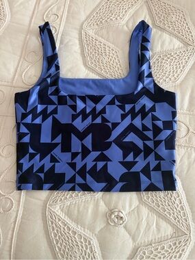 Zumba Fitness Purple & Navy Geometric Crop Top